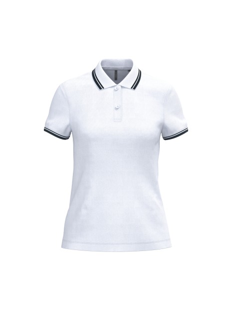 KARIBAN Polo femme manches courtes à liserés contrastés /api/colors/7106f99d-2e20-4f66-8e9f-e598d6240563 personnalisable