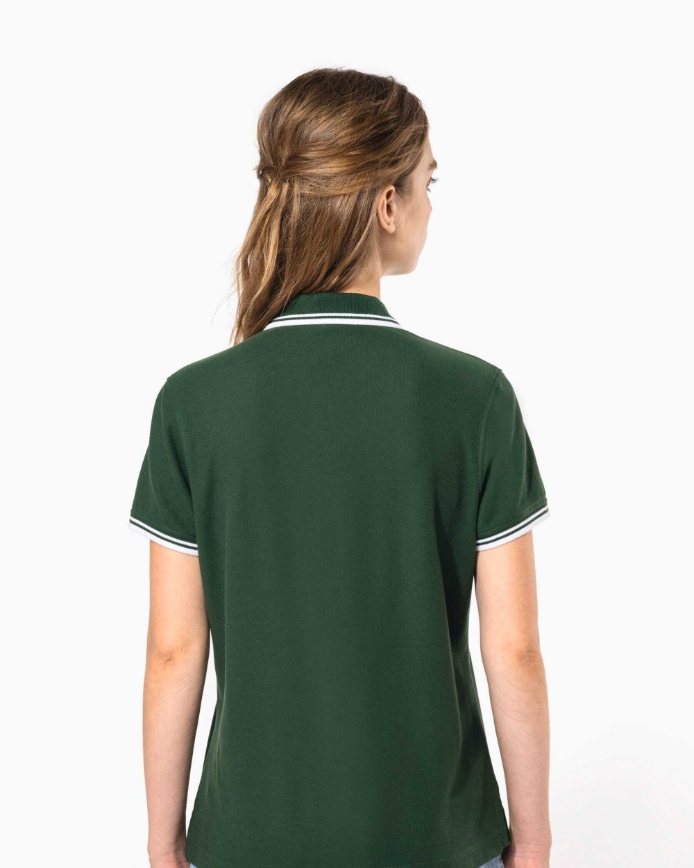 KARIBAN Damen Poloshirt mit kurzen Ärmeln und kontrastfarbenen Paspeln Poloshirts personalisierbar