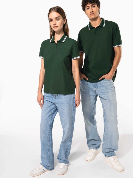 Polos à personnaliser KARIBAN Polo femme manches courtes à liserés contrastés 