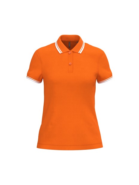 KARIBAN Polo femme manches courtes à liserés contrastés /api/colors/141fcc8d-c1f3-46fd-852f-78285a6322ae personnalisable