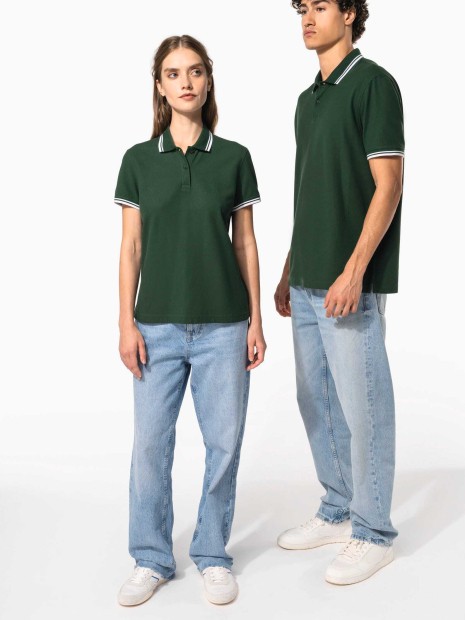 Polos à personnaliser KARIBAN Polo femme manches courtes à liserés contrastés 