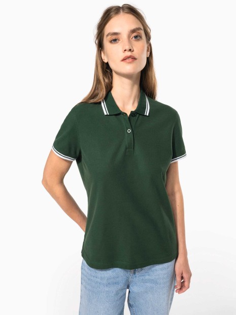 Polos à personnaliser KARIBAN Polo femme manches courtes à liserés contrastés 