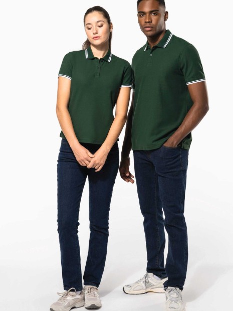 Polos à personnaliser KARIBAN Polo femme manches courtes à liserés contrastés 