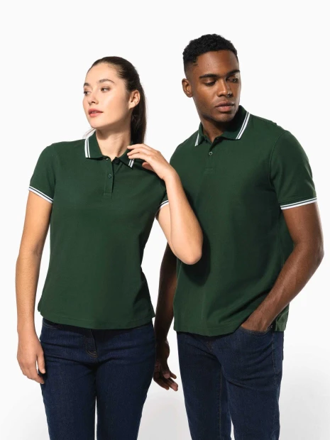 Polos à personnaliser KARIBAN Polo femme manches courtes à liserés contrastés 