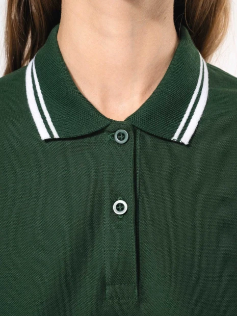 Polos à personnaliser KARIBAN Polo femme manches courtes à liserés contrastés 