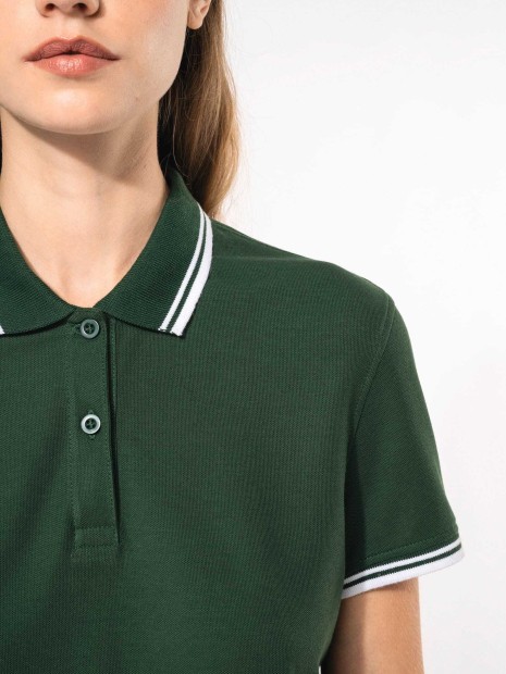 Polos à personnaliser KARIBAN Polo femme manches courtes à liserés contrastés 