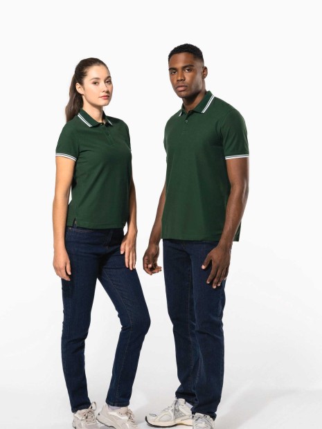 Polos à personnaliser KARIBAN Polo femme manches courtes à liserés contrastés 