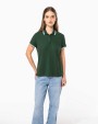Polo's KARIBAN Damespolo met korte mouwen en contrasterende bies voor bedrukking &amp; borduring