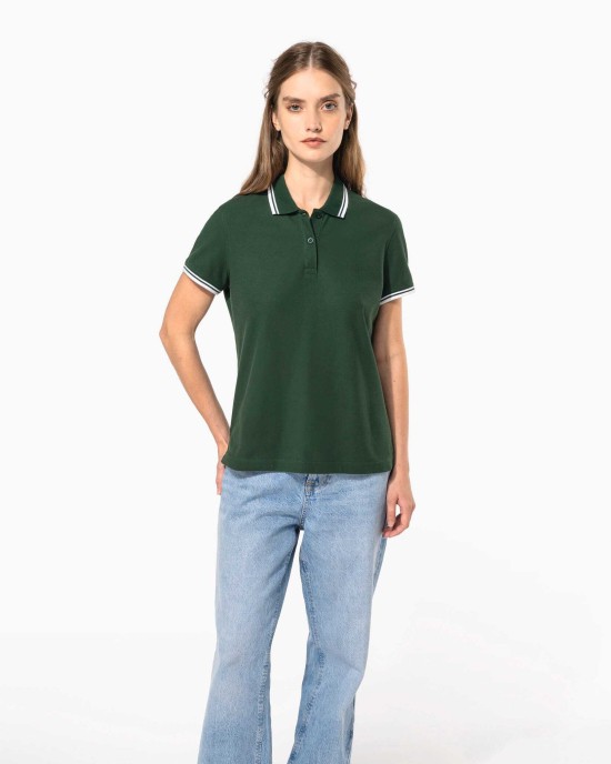 Polos personnalisable Kariban Polo femme manches courtes à liserés contrastés