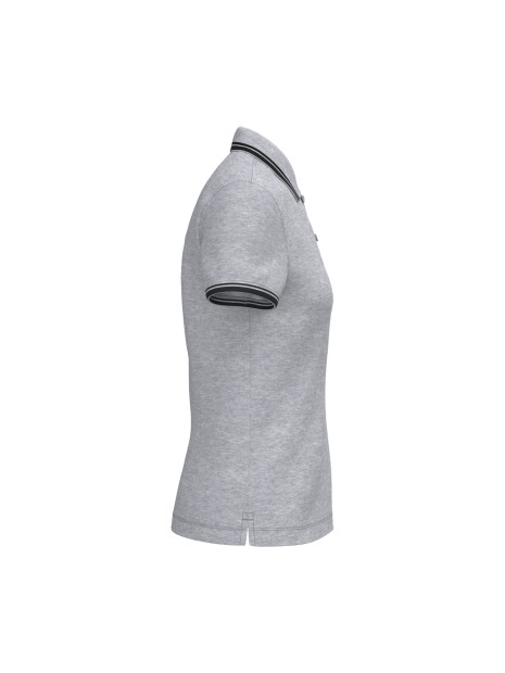 KARIBAN Polo femme manches courtes à liserés contrastés /api/colors/4d32e1db-15c2-4afb-a795-282da2f118eb personnalisable