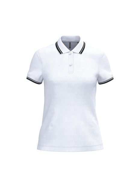 KARIBAN Polo femme manches courtes à liserés contrastés /api/colors/f7bbab39-eed0-4e10-a2bb-e238550dbaf8 personnalisable