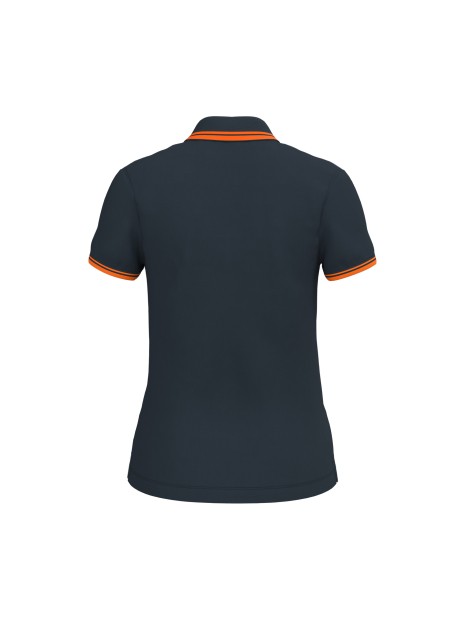 KARIBAN Polo femme manches courtes à liserés contrastés /api/colors/3b32ee91-14b1-49a1-a367-9c9bd1738c26 personnalisable