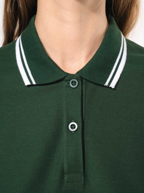 Polos à personnaliser KARIBAN Polo femme manches courtes à liserés contrastés 