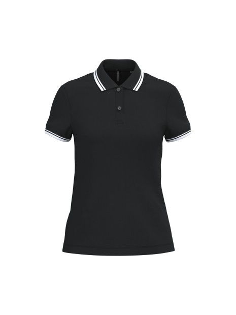 KARIBAN Polo femme manches courtes à liserés contrastés /api/colors/e945e77a-c49d-482d-a416-924871e9a782 personnalisable