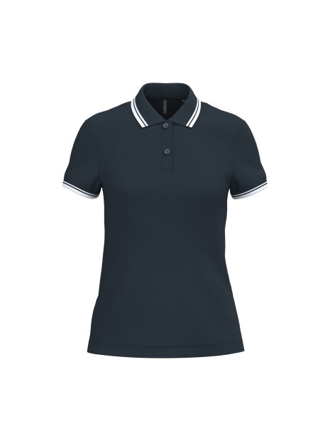KARIBAN Polo femme manches courtes à liserés contrastés /api/colors/ac3617f1-55b6-4cce-bc08-bb5c08d2e5bf personnalisable