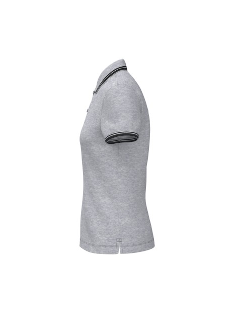 KARIBAN Polo femme manches courtes à liserés contrastés /api/colors/4d32e1db-15c2-4afb-a795-282da2f118eb personnalisable