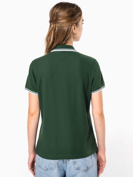 Polos à personnaliser KARIBAN Polo femme manches courtes à liserés contrastés 