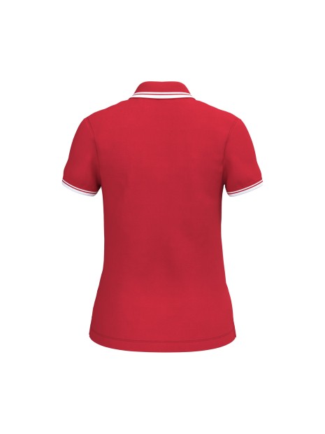 KARIBAN Polo femme manches courtes à liserés contrastés /api/colors/b7356eda-6c72-4d03-829c-6a61c9e04b1f personnalisable