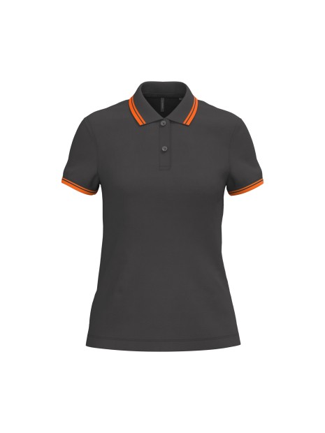 KARIBAN Polo femme manches courtes à liserés contrastés /api/colors/223dfd34-44c0-4412-95bb-efd5d7df379d personnalisable