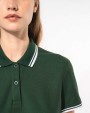 Polo's KARIBAN Damespolo met korte mouwen en contrasterende bies voor bedrukking &amp; borduring