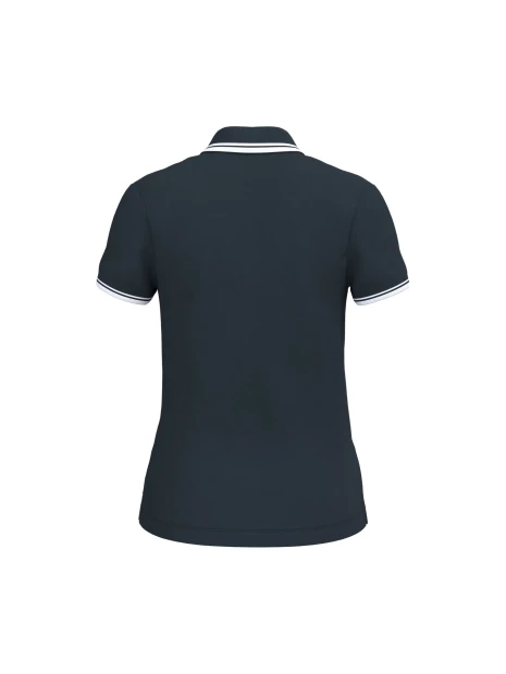 KARIBAN Polo femme manches courtes à liserés contrastés /api/colors/ac3617f1-55b6-4cce-bc08-bb5c08d2e5bf personnalisable