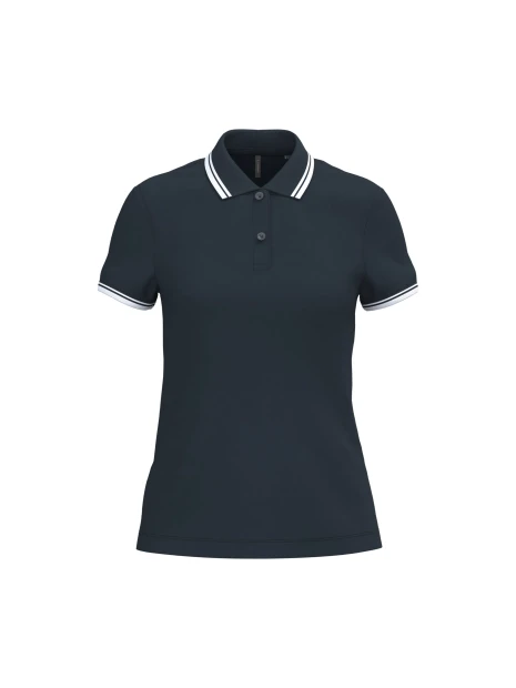KARIBAN Polo femme manches courtes à liserés contrastés /api/colors/ac3617f1-55b6-4cce-bc08-bb5c08d2e5bf personnalisable