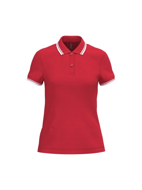 KARIBAN Polo femme manches courtes à liserés contrastés /api/colors/b7356eda-6c72-4d03-829c-6a61c9e04b1f personnalisable