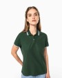 Polo's KARIBAN Damespolo met korte mouwen en contrasterende bies voor bedrukking &amp; borduring