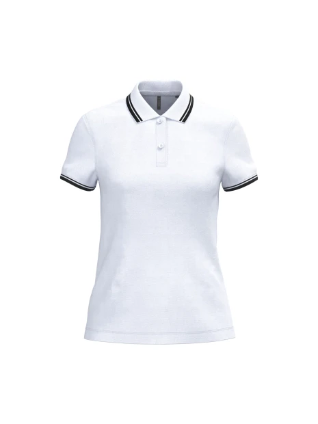 KARIBAN Polo femme manches courtes à liserés contrastés /api/colors/f7bbab39-eed0-4e10-a2bb-e238550dbaf8 personnalisable