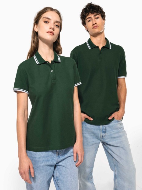 Polos à personnaliser KARIBAN Polo femme manches courtes à liserés contrastés 