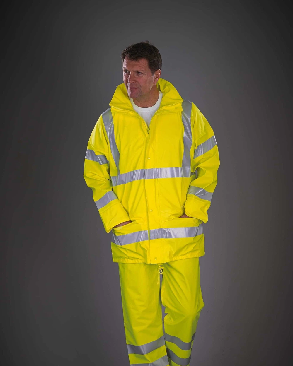 YOKO Atmungsaktive Hi-Vis Soft Flex Regenhose Hosen personalisierbar