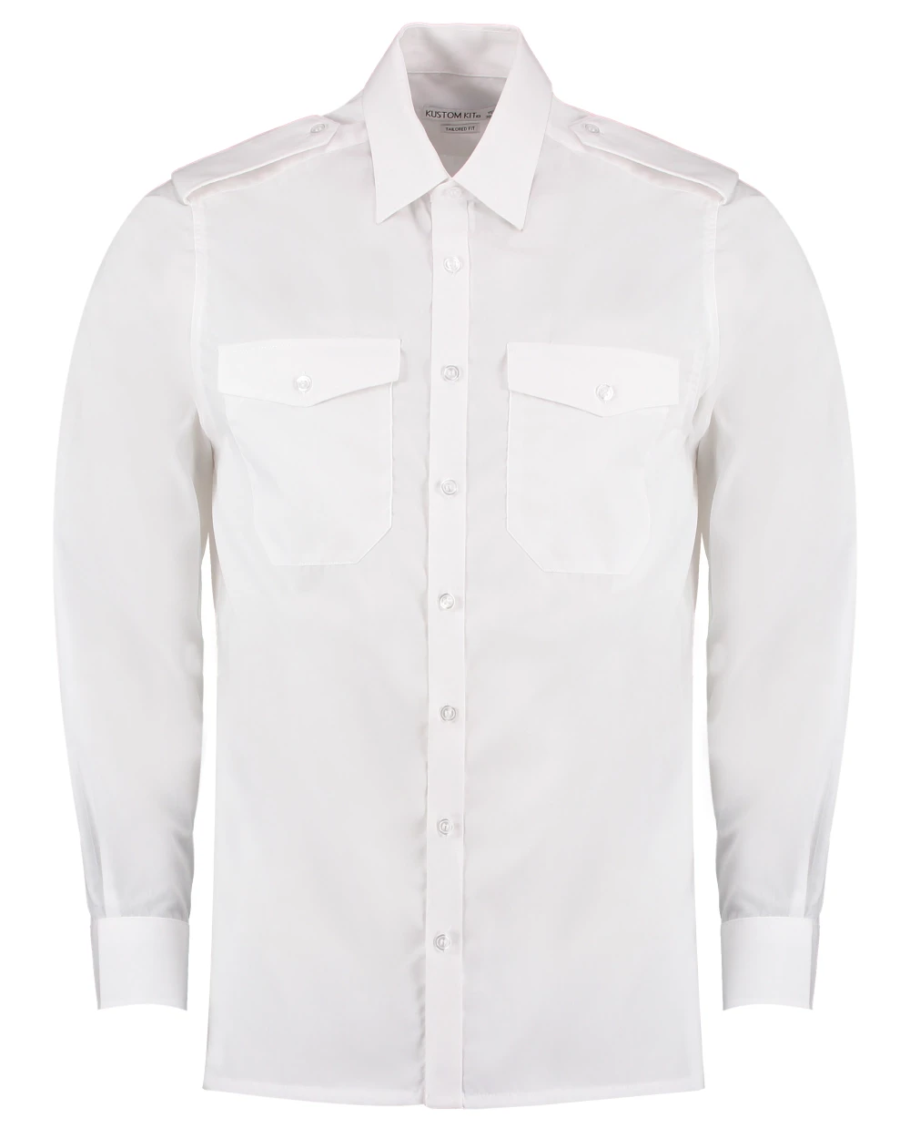 KUSTOM KIT Mens Pilot Shirt Long Sleeve Hemden personalisierbar