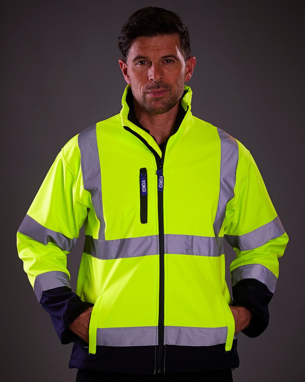 Softshells YOKO Signalisatie jack van softshell voor bedrukking &amp; borduring