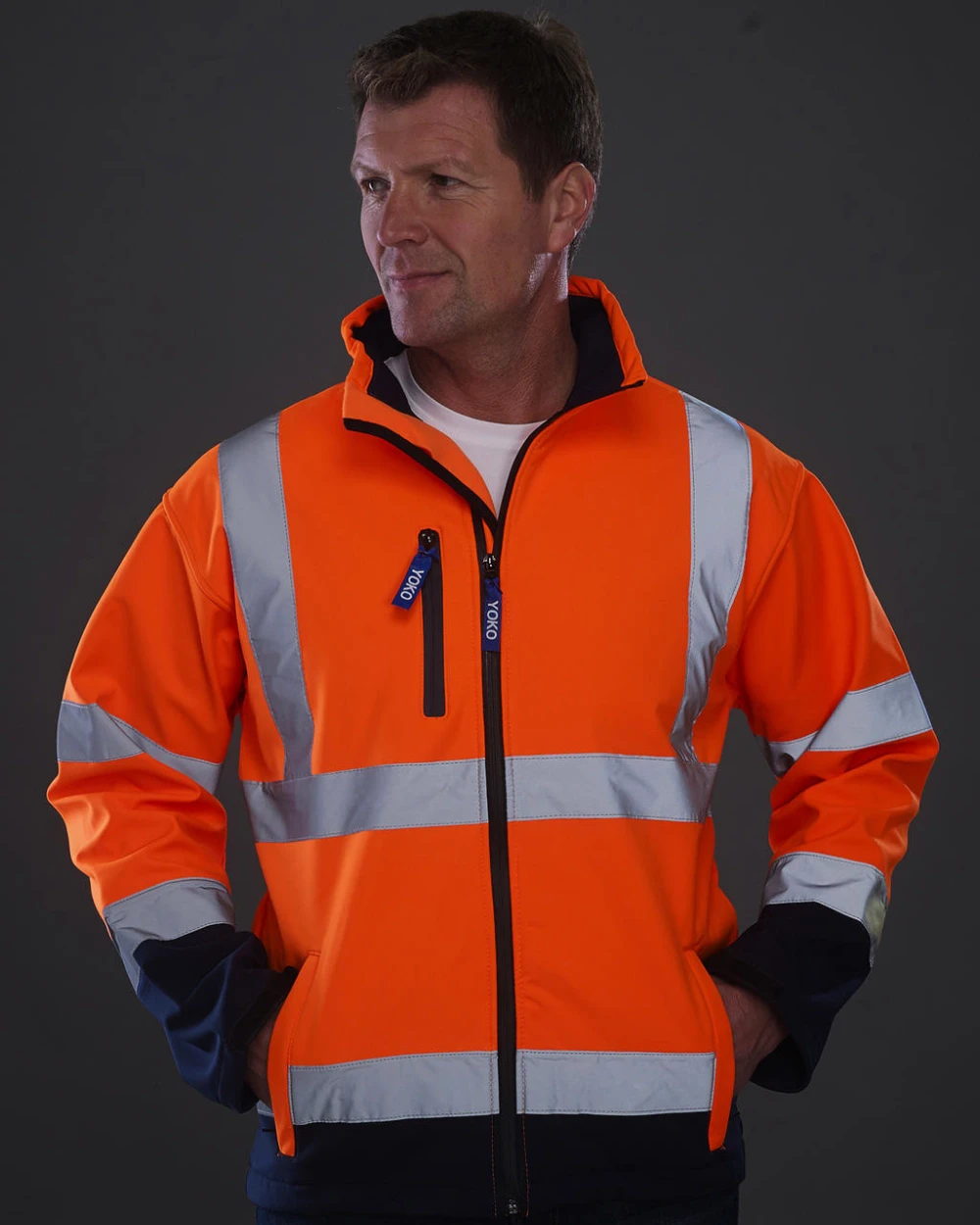 Softshells YOKO Signalisatie jack van softshell voor bedrukking &amp; borduring