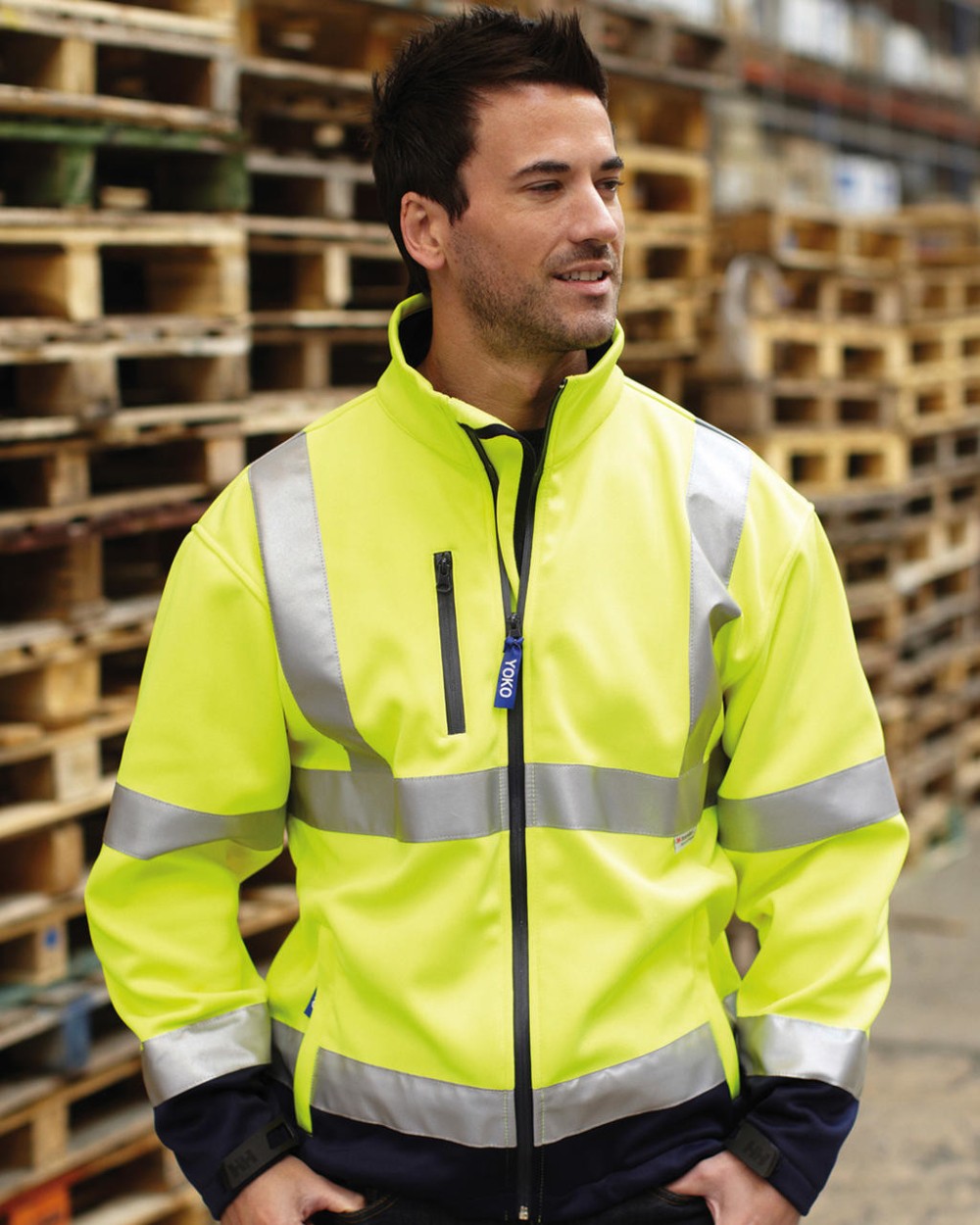 Softshells YOKO Signalisatie jack van softshell voor bedrukking &amp; borduring