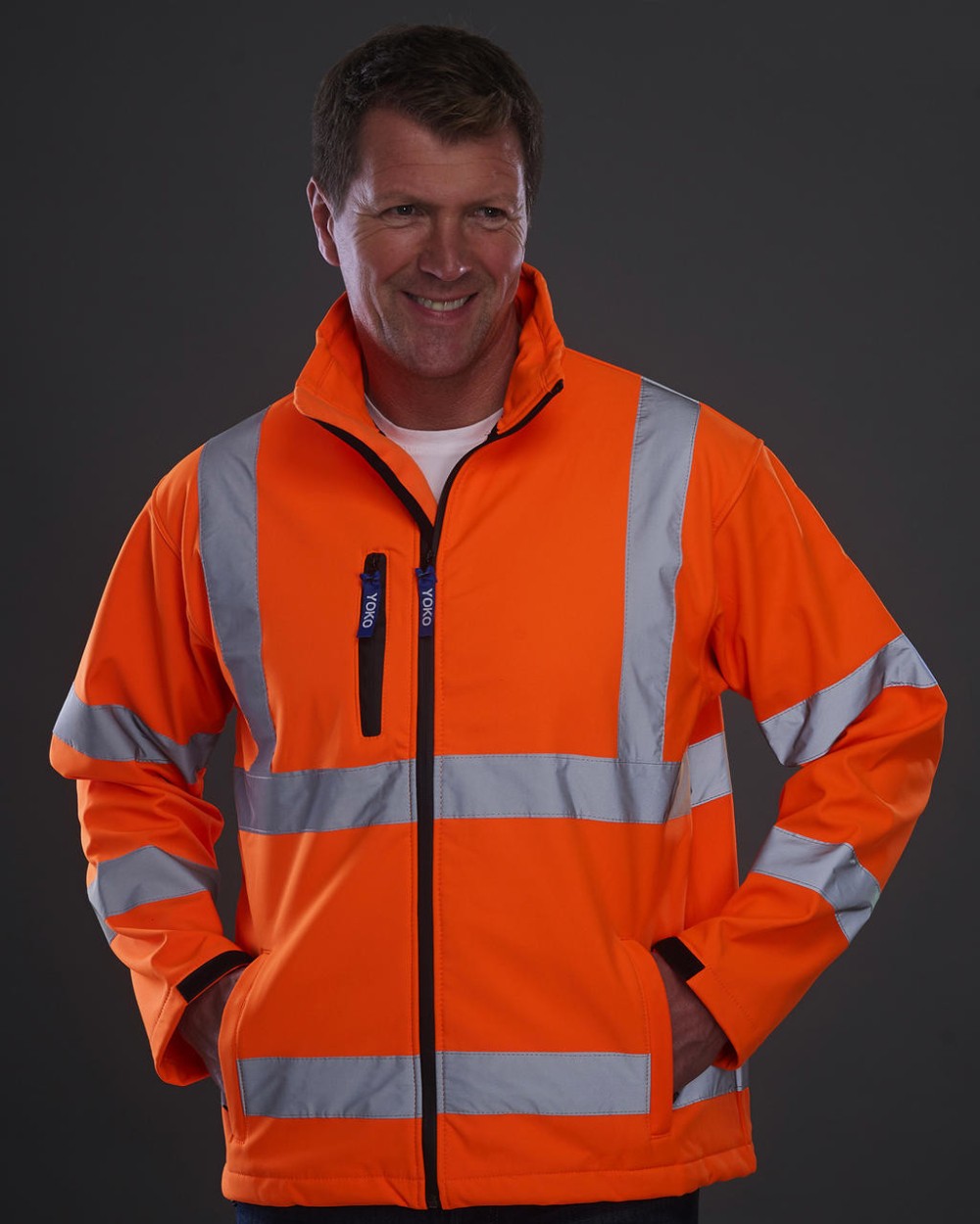 Softshells YOKO Signalisatie jack van softshell voor bedrukking &amp; borduring