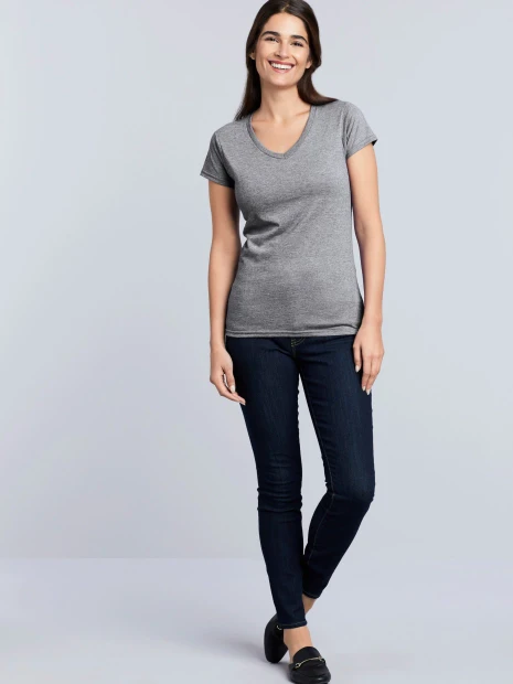 T-Shirts à personnaliser GILDAN T-shirt femme col v Softstyle 