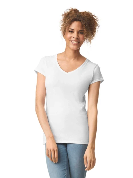 T-Shirts à personnaliser GILDAN T-shirt femme col v Softstyle 