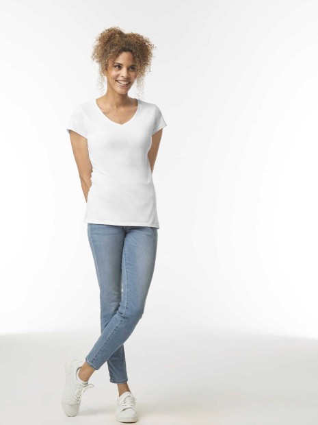 T-Shirts à personnaliser GILDAN T-shirt femme col v Softstyle 