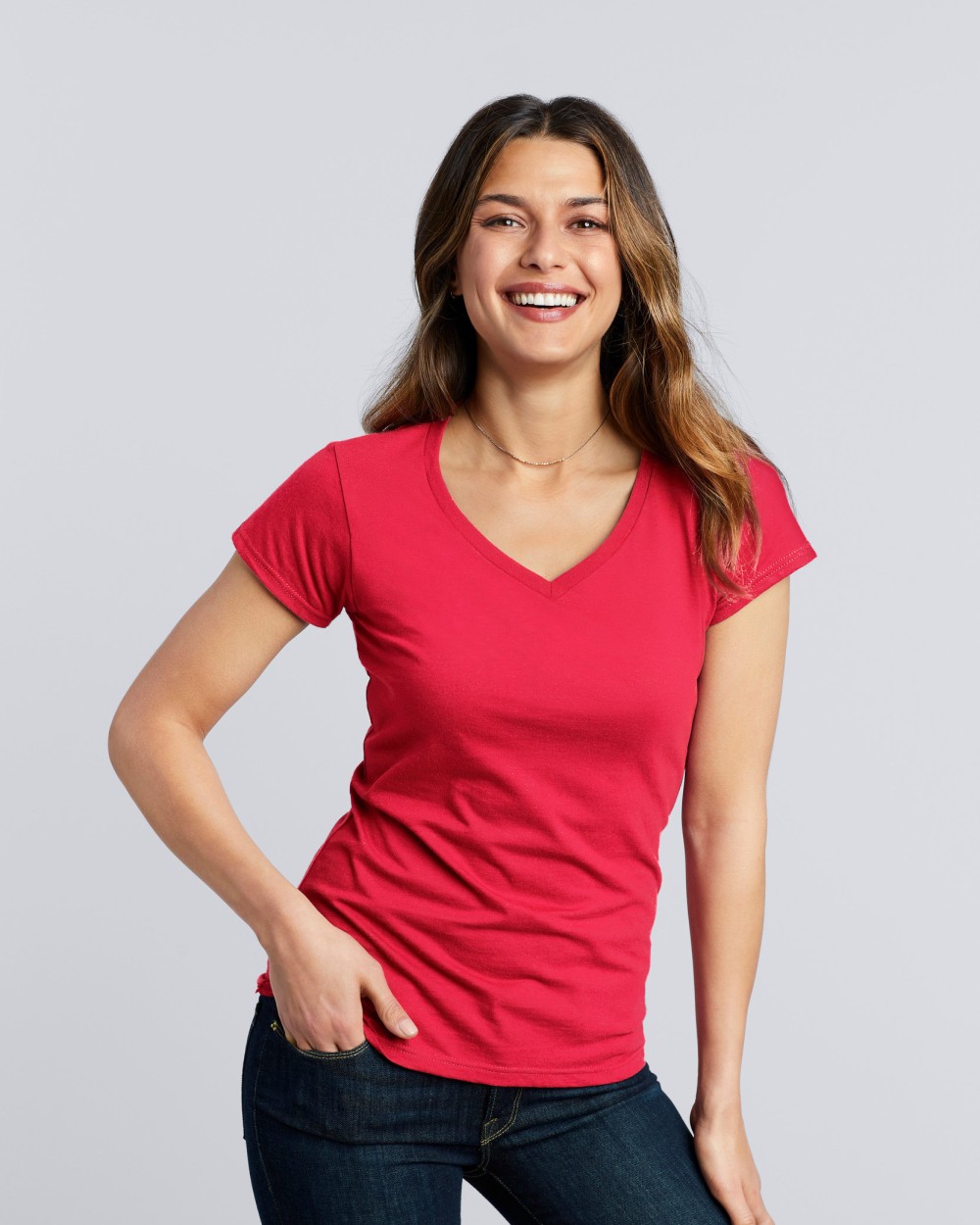 GILDAN Softstyle Fitted Ladies' V-Neck T-Shirt T-Shirts personalisierbar