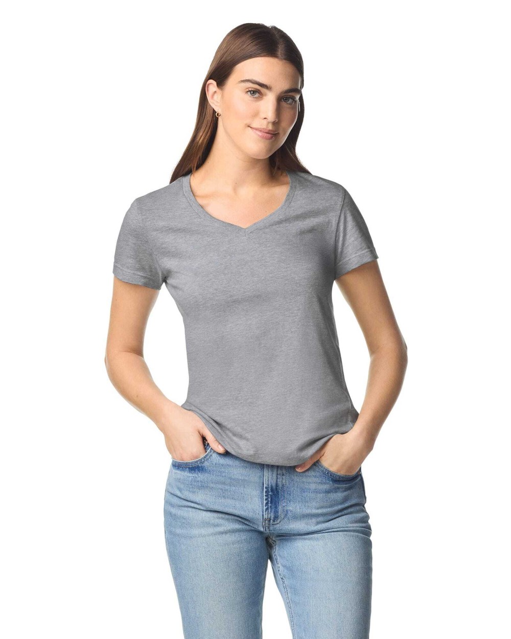 T-Shirts personnalisable GILDAN T-shirt femme col v Softstyle