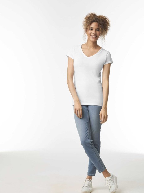 T-Shirts à personnaliser GILDAN T-shirt femme col v Softstyle 