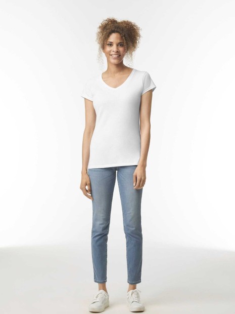 T-Shirts à personnaliser GILDAN T-shirt femme col v Softstyle 