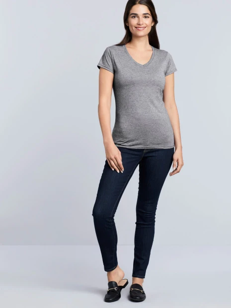 T-Shirts à personnaliser GILDAN T-shirt femme col v Softstyle 