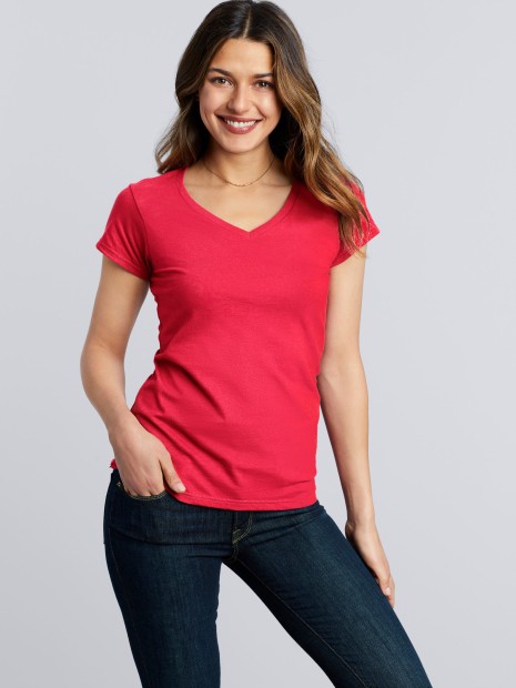T-Shirts à personnaliser GILDAN T-shirt femme col v Softstyle 