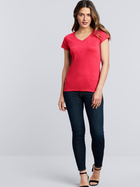 T-Shirts à personnaliser GILDAN T-shirt femme col v Softstyle 