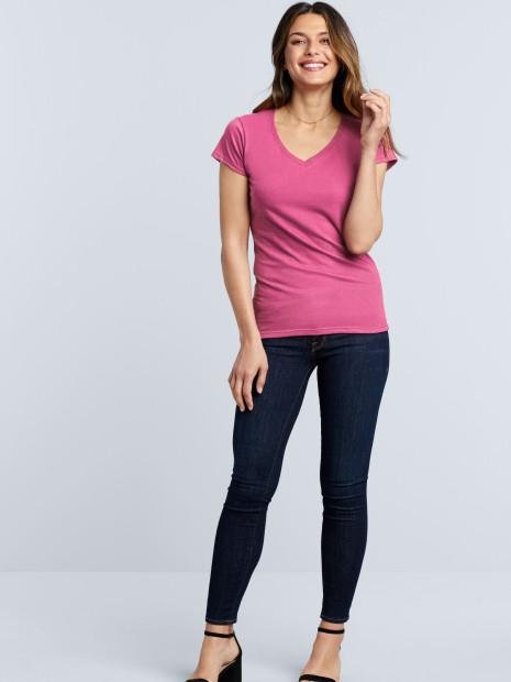 T-Shirts à personnaliser GILDAN T-shirt femme col v Softstyle 