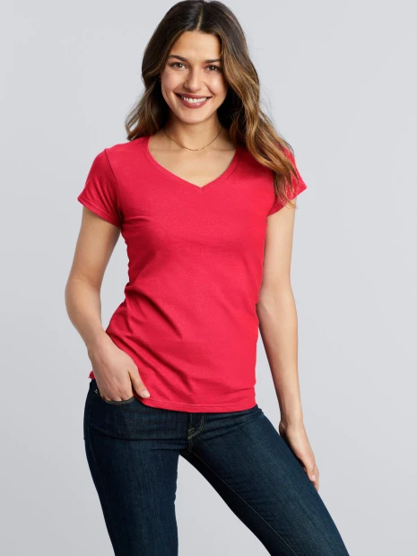 T-Shirts à personnaliser GILDAN T-shirt femme col v Softstyle 
