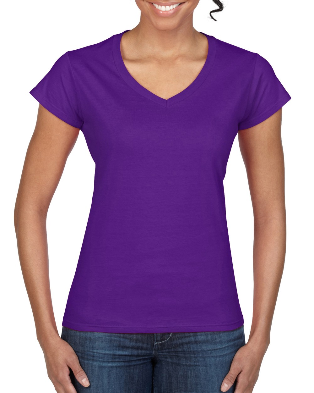 T-shirts GILDAN Softstyle® Fitted Ladies' V-neck T-shirt voor bedrukking &amp; borduring