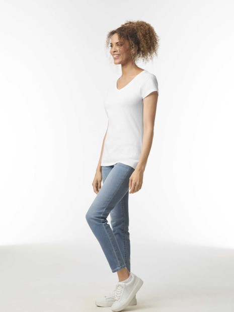T-Shirts à personnaliser GILDAN T-shirt femme col v Softstyle 